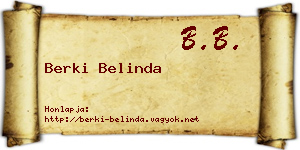 Berki Belinda névjegykártya